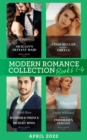 Modern Romance April 2022 Books 1-4 : The Sicilian's Defiant Maid / Cinderella's Invitation to Greece / Banished Prince to Desert Boss / Hired by the Forbidden Italian - eBook