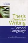 Thesis and Dissertation Writing in a Second Language : A Handbook for Supervisors - eBook