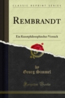 Rembrandt : Ein Kunstphilosophischer Versuch - eBook