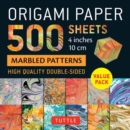 Origami Paper 500 sheets Marbled Patterns 4" (10 cm) - Book
