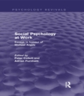Social Psychology at Work (Psychology Revivals) : Essays in honour of Michael Argyle - eBook