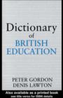 Dictionary of British Education - eBook