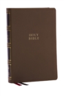 NKJV, Compact Center-Column Reference Bible, Brown Leathersoft, Red Letter, Comfort Print (Thumb Indexed) - Book
