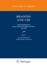 Meaning and Use - eBook