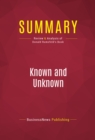 Summary: Known and Unknown : Review and Analysis of Donald Rumsfeld's Book - eBook