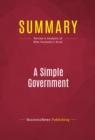 Summary: A Simple Government : Review and Analysis of Mike Huckabee's Book - eBook