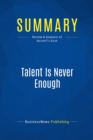Summary: Talent Is Never Enough - eBook