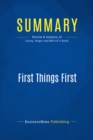 Summary: First Things First - eBook
