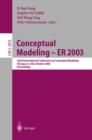 Conceptual Modeling -- ER 2003 : 22nd International Conference on Conceptual Modeling, Chicago, IL, USA, October 13-16, 2003, Proceedings - eBook