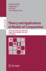 Theory and Applications of Models of Computation : 7th Annual Conference, TAMC 2010, Prague, Czech Republic, June 7-11, 2010. Proceedings - eBook