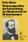 Vorlesungen uber die Entwicklung der Mathematik im 19. Jahrhundert : Teil I - eBook
