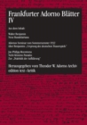 Frankfurter Adorno Blatter IV - eBook
