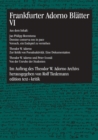Frankfurter Adorno Blatter VI - eBook