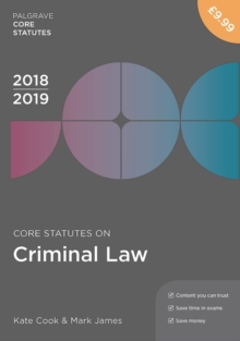 Core Statutes on Criminal Law 2018-19