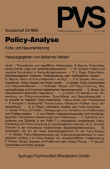 Policy-Analyse : Kritik und Neuorientierung