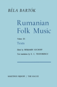 Rumanian Folk Music : Texts