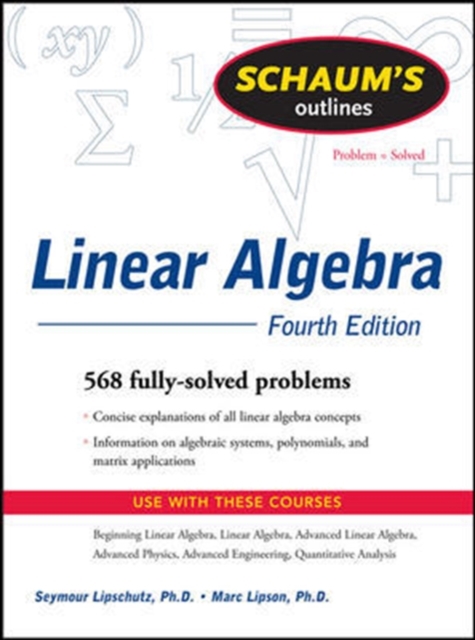 Schaum's Outline of Linear Algebra Fourth Edition, EPUB eBook