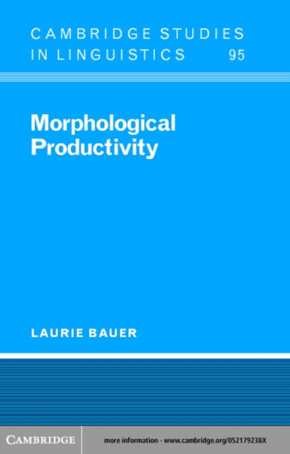 Morphological Productivity, PDF eBook