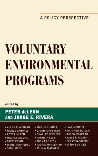 Voluntary Environmental Programs : A Policy Perspective, EPUB eBook