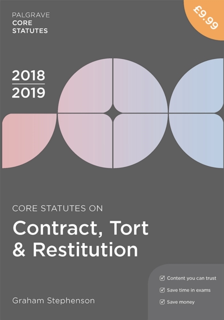Core Statutes on Contract, Tort & Restitution 2018-19, Paperback / softback Book