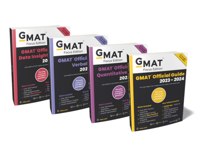 GMAT Official Guide 2023-2024 Bundle, Focus Edition : Includes GMAT Official Guide, GMAT Quantitative Review, GMAT Verbal Review, and GMAT Data Insights Review + Online Question Bank, Paperback / softback Book