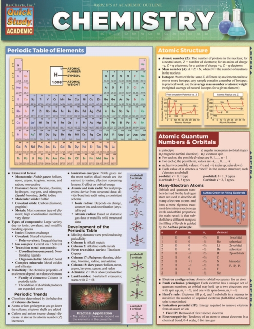 Chemistry : a QuickStudy Laminated Reference Guide, PDF eBook