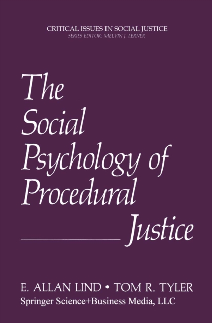 The Social Psychology of Procedural Justice, PDF eBook
