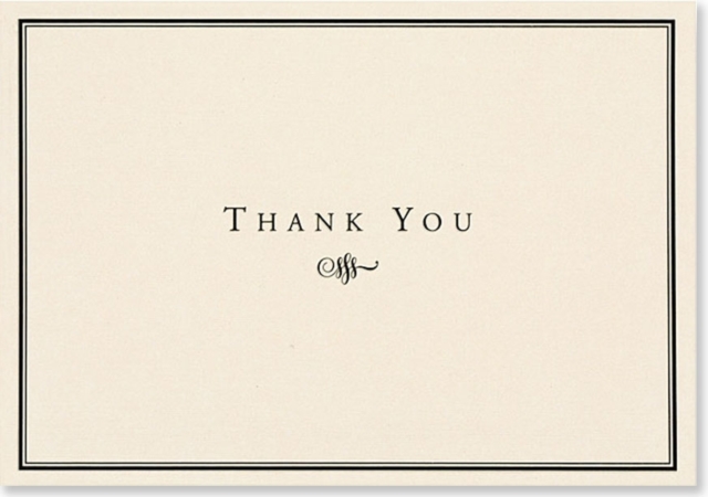Thank You Notes Black/cream, Cards Book