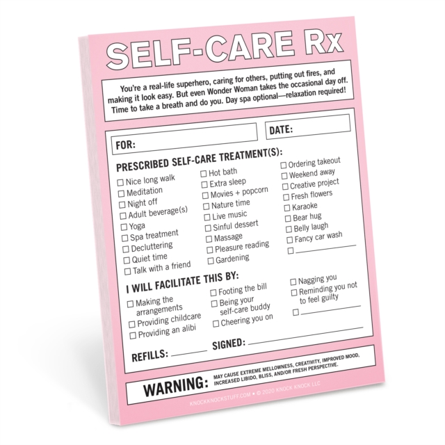 Knock Knock Self-Care Rx Nifty Note, Other printed item Book