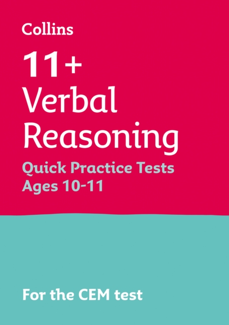 11+ Verbal Reasoning Quick Practice Tests Age 10-11 (Year 6) : For the 2024 Cem Tests, Paperback / softback Book