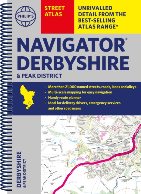 Philip's Navigator Street Atlas Derbyshire and the Peak District, Spiral bound Book