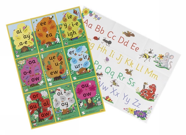 Jolly Phonics Alternative Spelling & Alphabet Posters : in Precursive Letters (British English edition), Poster Book