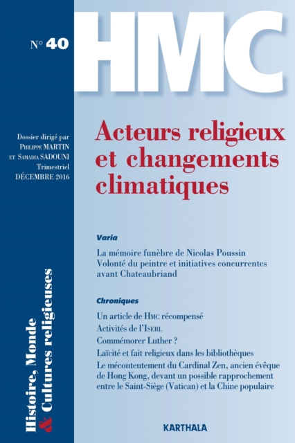 Histoire, Monde et Cultures religieuses N(deg)40 : Acteurs religieux et changements climatiques, PDF eBook