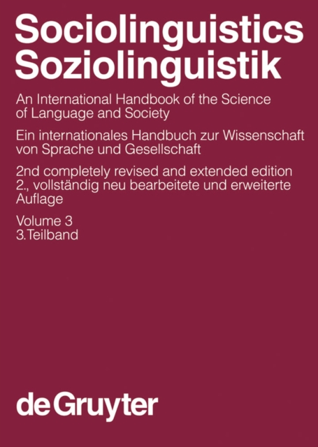 Sociolinguistics / Soziolinguistik. Volume 3, PDF eBook