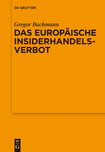 Das Europaische Insiderhandelsverbot, PDF eBook