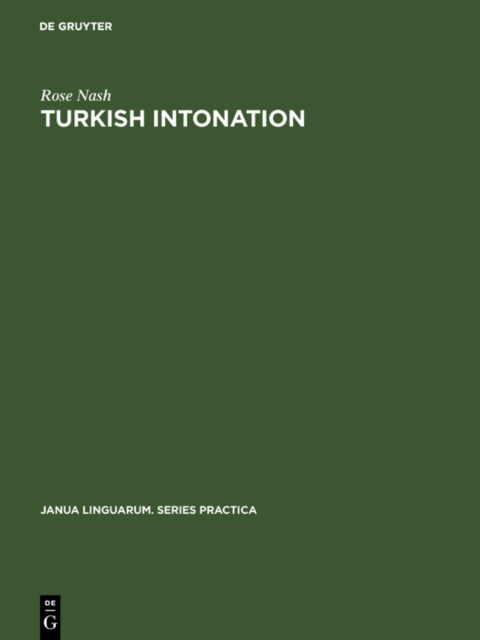Turkish Intonation : An Instrumental Study, PDF eBook