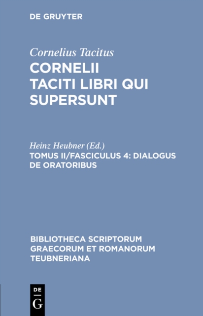 Dialogus de oratoribus, PDF eBook