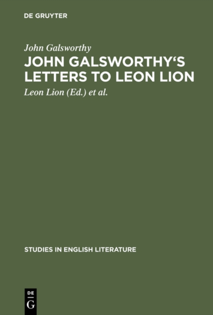 John Galsworthy's letters to Leon Lion, PDF eBook