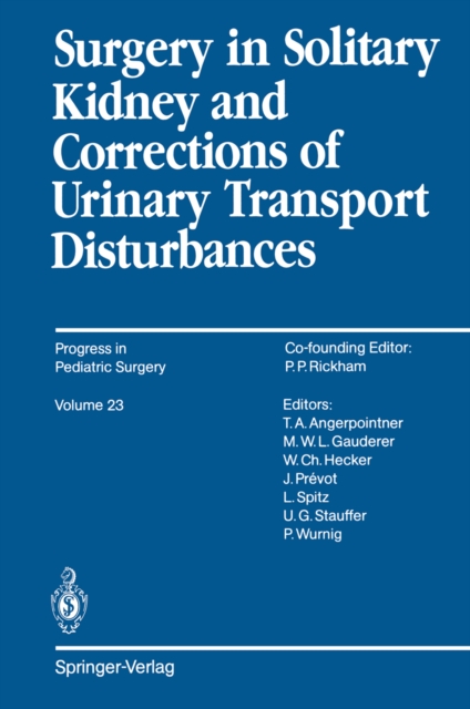 Surgery in Solitary Kidney and Corrections of Urinary Transport Disturbances, PDF eBook