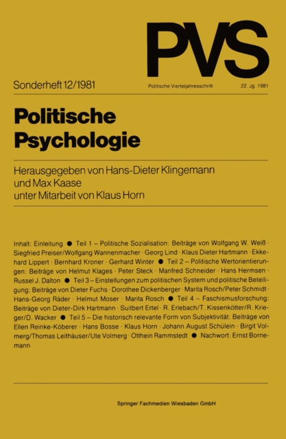 Politische Psychologie, PDF eBook