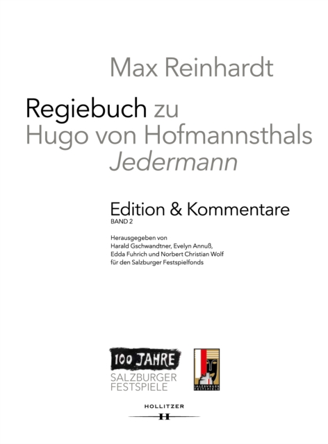 Max Reinhardt: Regiebuch zu Hugo von Hofmannsthals "Jedermann" | Edition & Kommentare, PDF eBook
