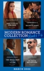 Modern Romance March 2022 Books 1-4: Penniless and Pregnant in Paradise (Jet-Set Billionaires) / Cinderella for the Miami Playboy / The Royal Baby He Must Claim / Return of the Outback Billionaire - eBook
