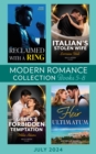 Modern Romance July 2024 Books 5-8 : Heir Ultimatum (The Diamond Club) / Greek's Forbidden Temptation / Reclaimed with a Ring / Italian's Stolen Wife - eBook