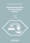 Acid Rain Research: Do We Have Enough Answers? - eBook