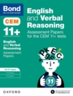 Bond 11+: English and Verbal Reasoning: Assessment Papers for the CEM 11+ tests : 10-11+ years - Book