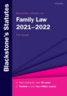 Blackstone's Statutes on Family Law 2021-2022 - Book