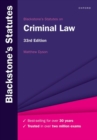Blackstone's Statutes on Criminal Law - Book
