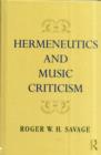 Hermeneutics and Music Criticism - eBook