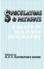 Speculators and Patriots : Essays in Business Biography - eBook