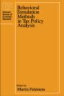 Behavioral Simulation Methods in Tax Policy Analysis - eBook